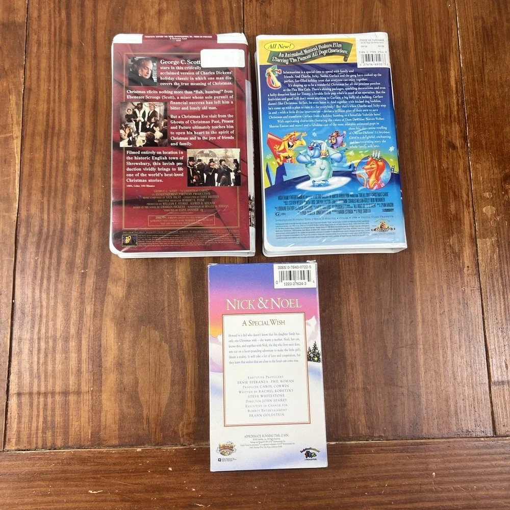 Christmas Carol All Dogs Christmas Carol Nick & Noel VHS Lot Holiday 3 Tape